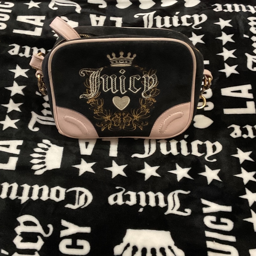 Juicy Couture Black and Pink Crossbody Bag